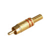 K29522 Вилка RCA "тюльпан" на кабель d=5 мм з амортизатором, позолочена
